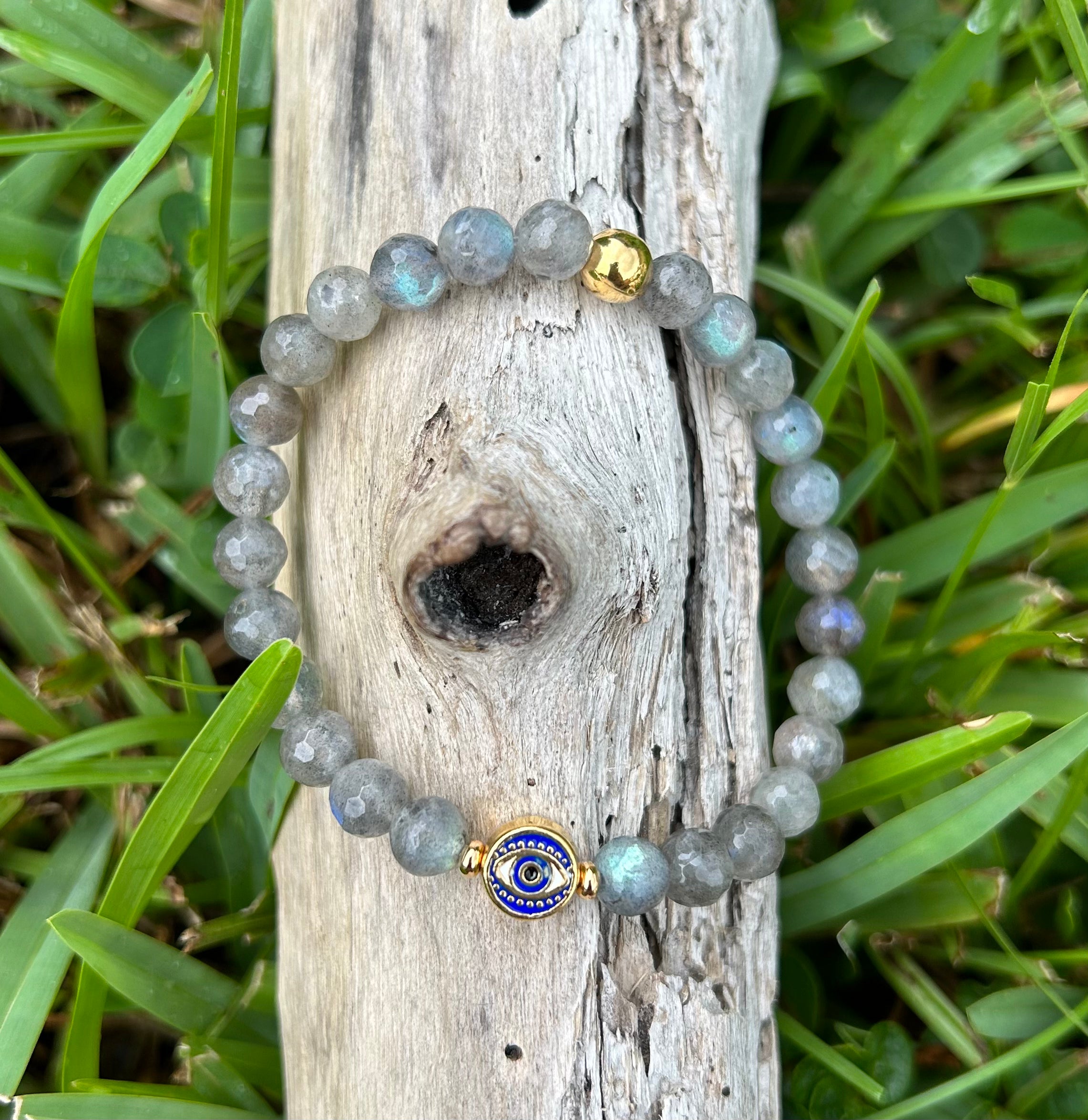 Labradorite & Evil Eye Bracelet