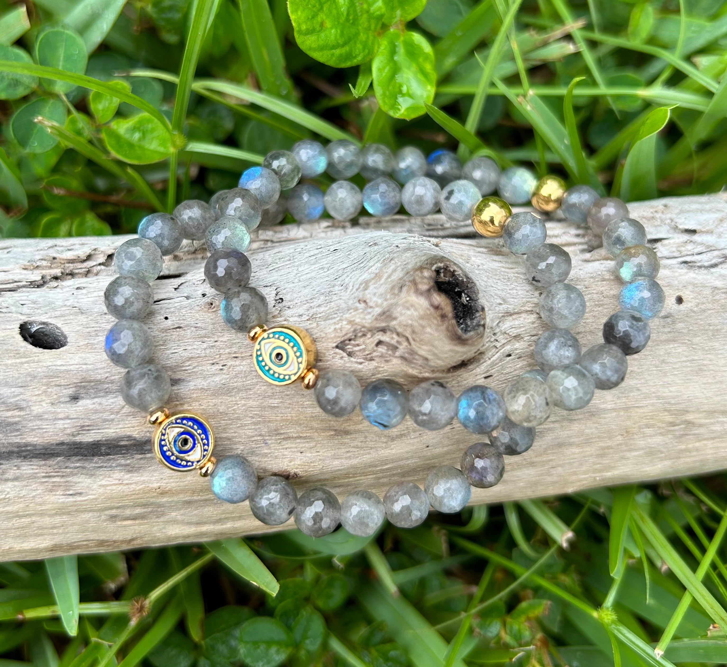 Labradorite & Evil Eye Bracelet