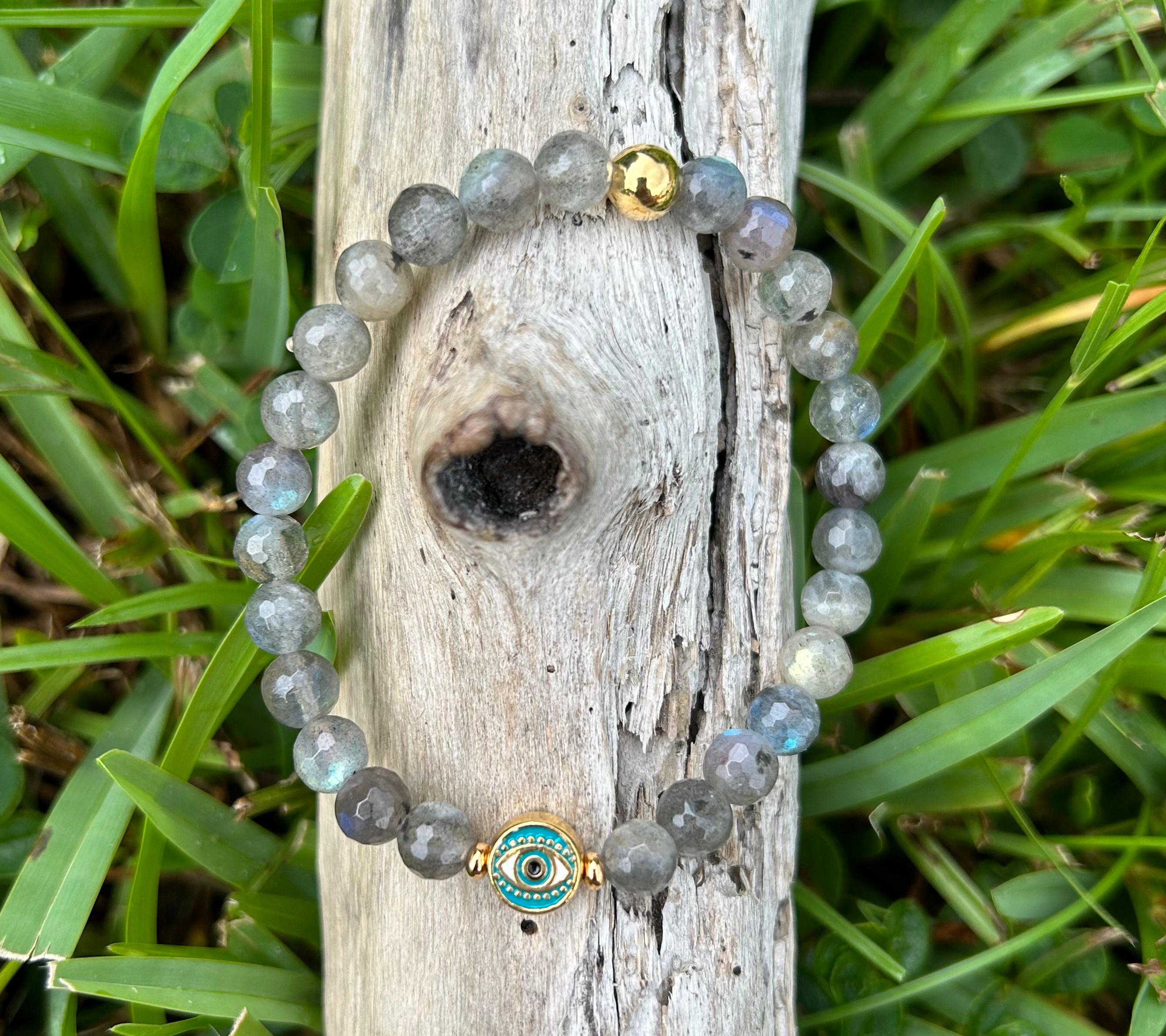 Labradorite & Evil Eye Bracelet