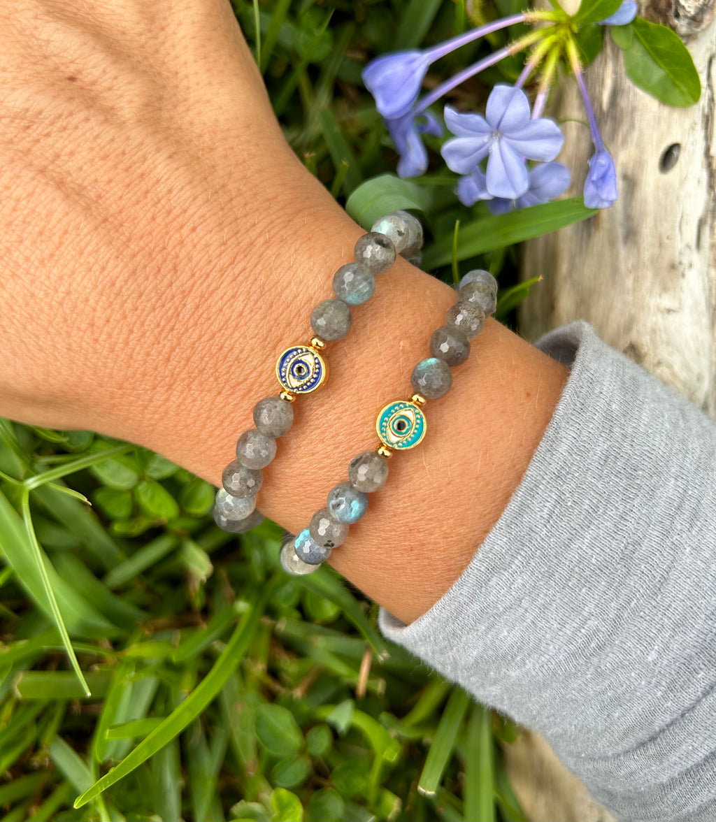 Labradorite & Evil Eye Bracelet