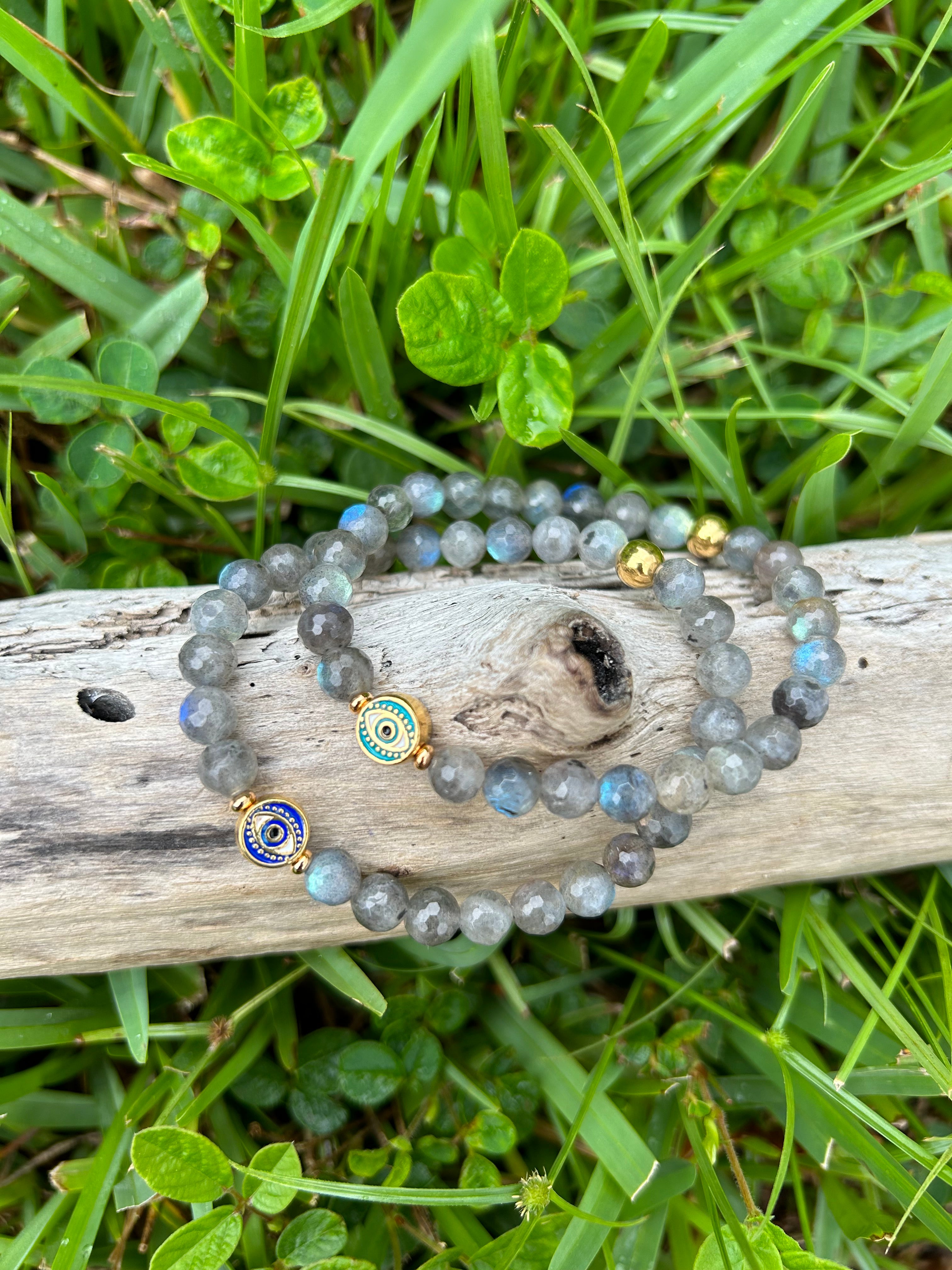 Labradorite & Evil Eye Bracelet