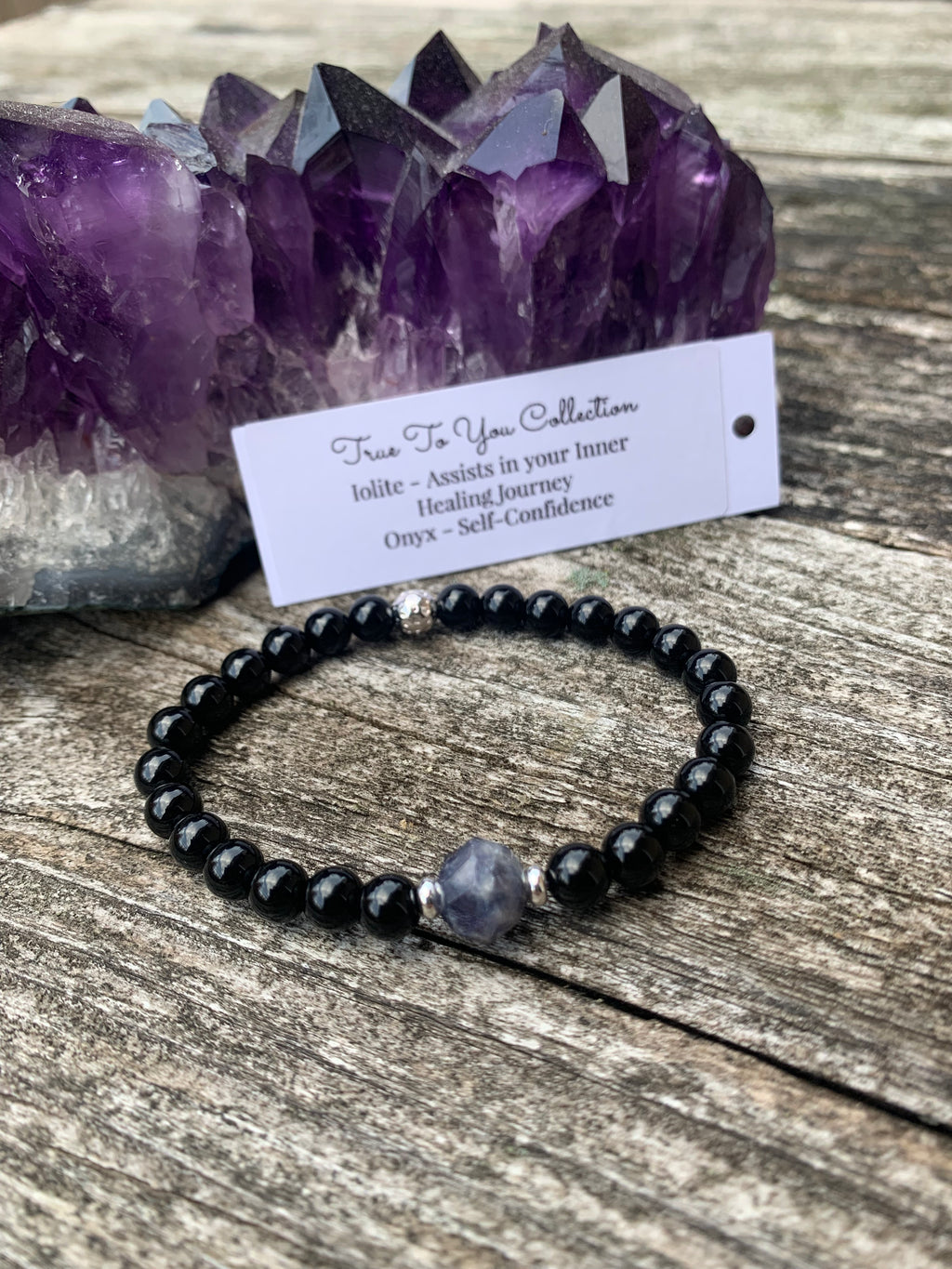 Iolite & Onyx Bracelet