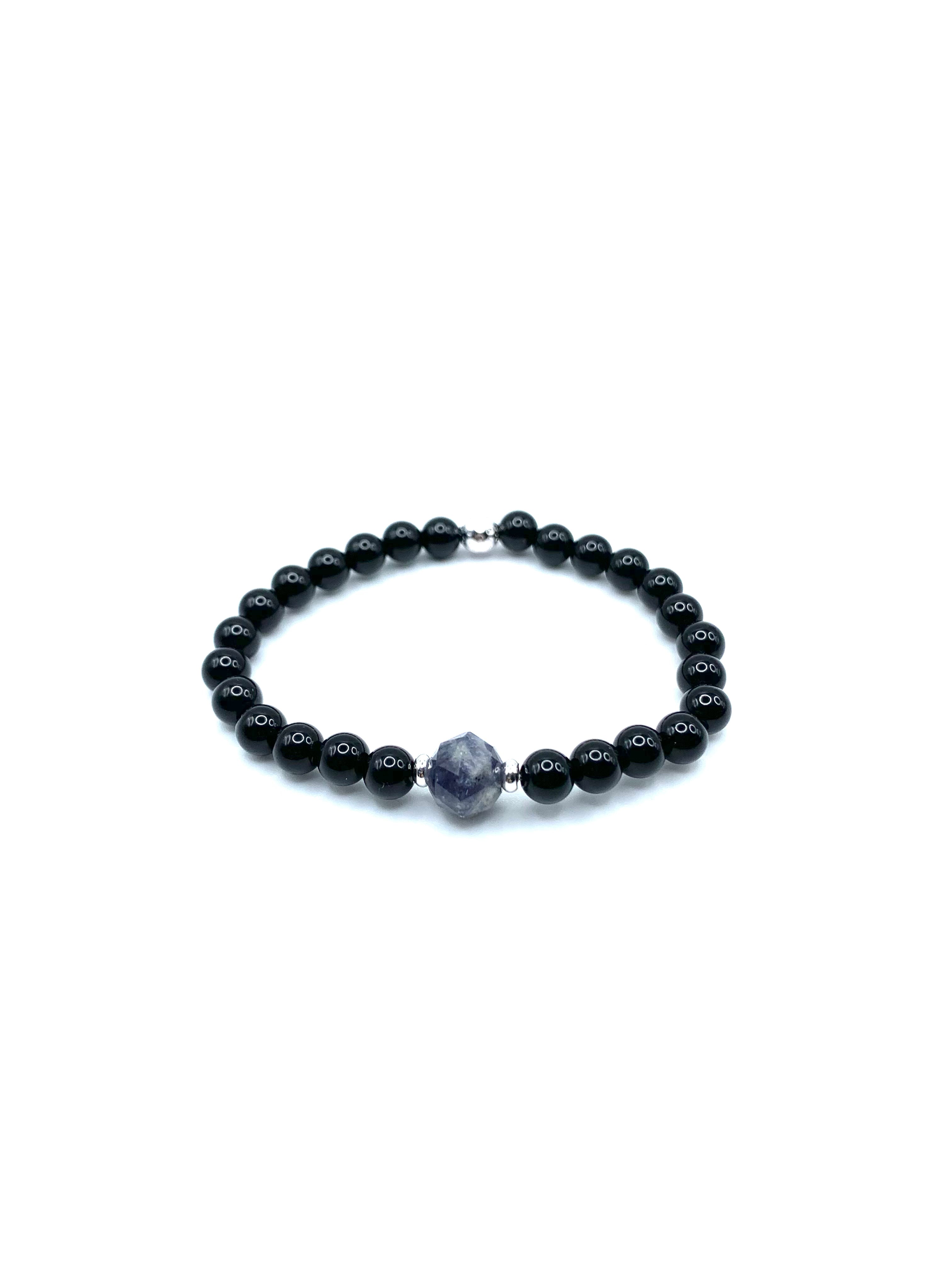 Iolite & Onyx Bracelet